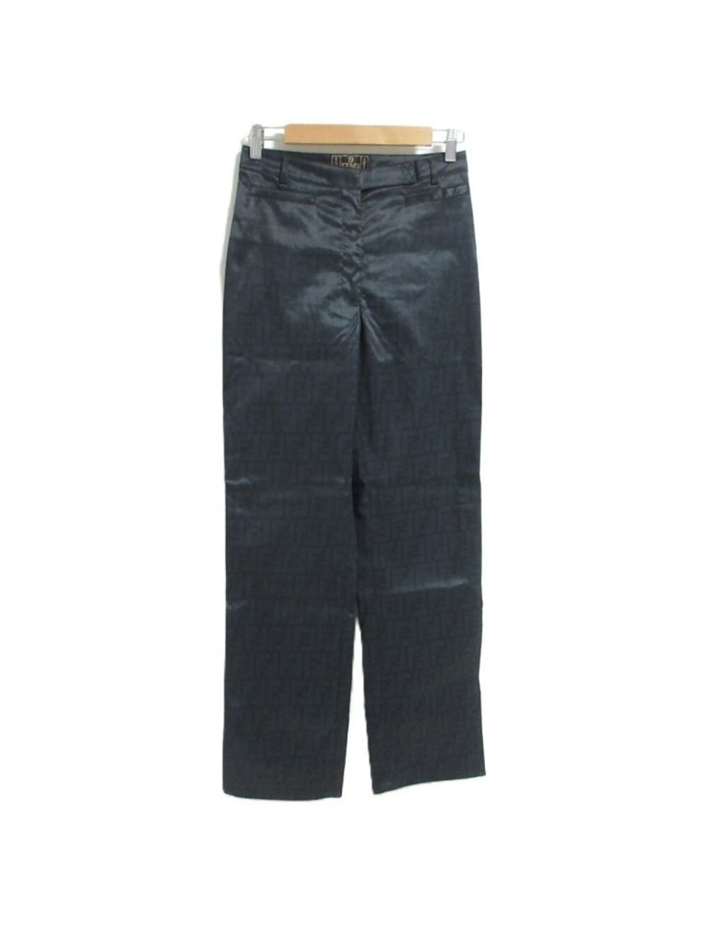 Fendi Vintage Zucca Pattern Nylon Pants 42 Black